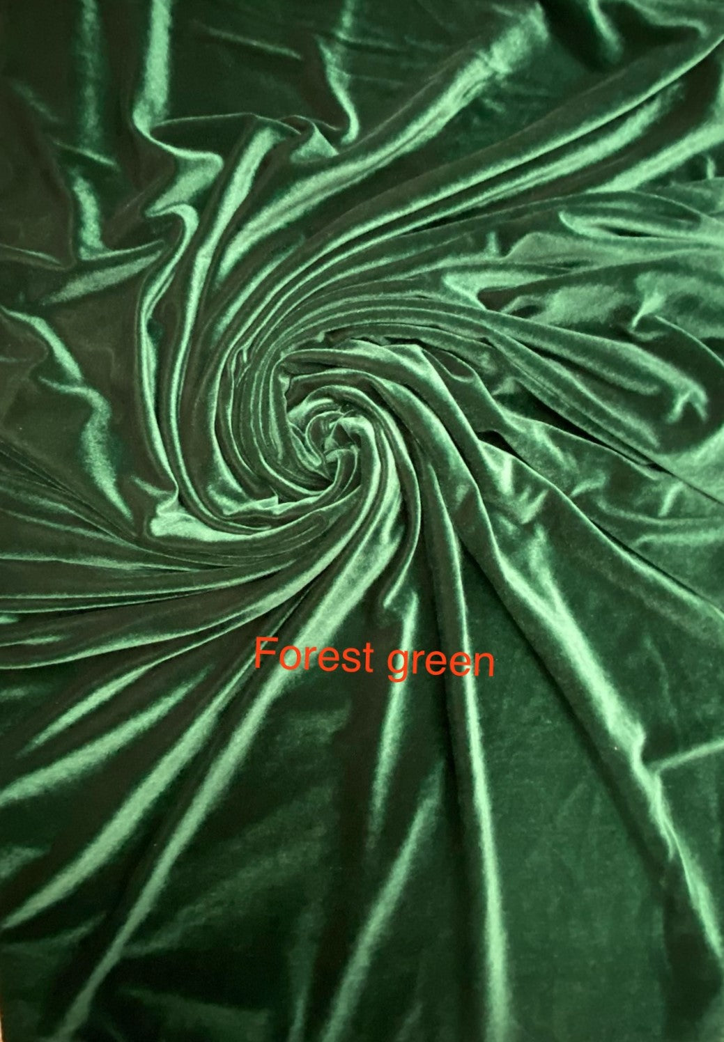 Fores Green Stretch Velvet Fabric - Fores Green, Stretch Velvet, 58"-60" Width