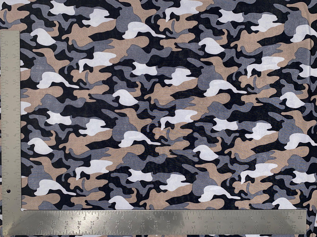 1 Yard ITY Knit Army Print Fabric for Activewear and Apparel 60 Inches Wide
