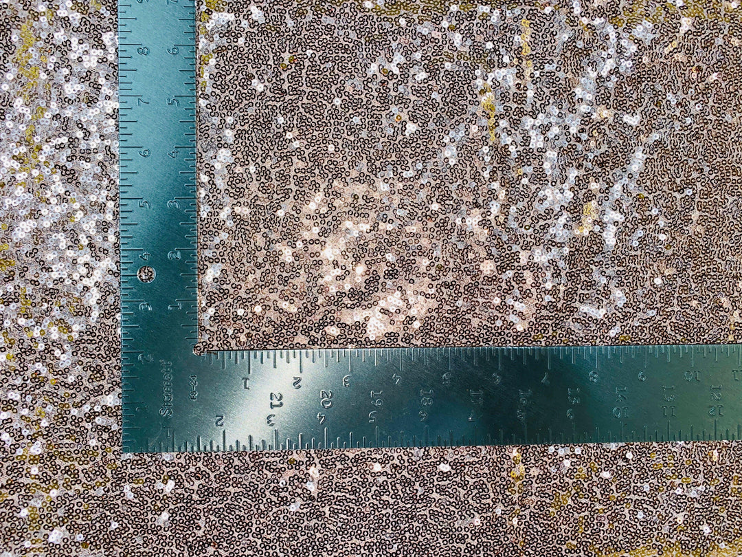 1 Yard 3mm Mini Shiny Sequins on Poly Spandex Mesh Fabric Sparkly Stretch 60 Inch Width