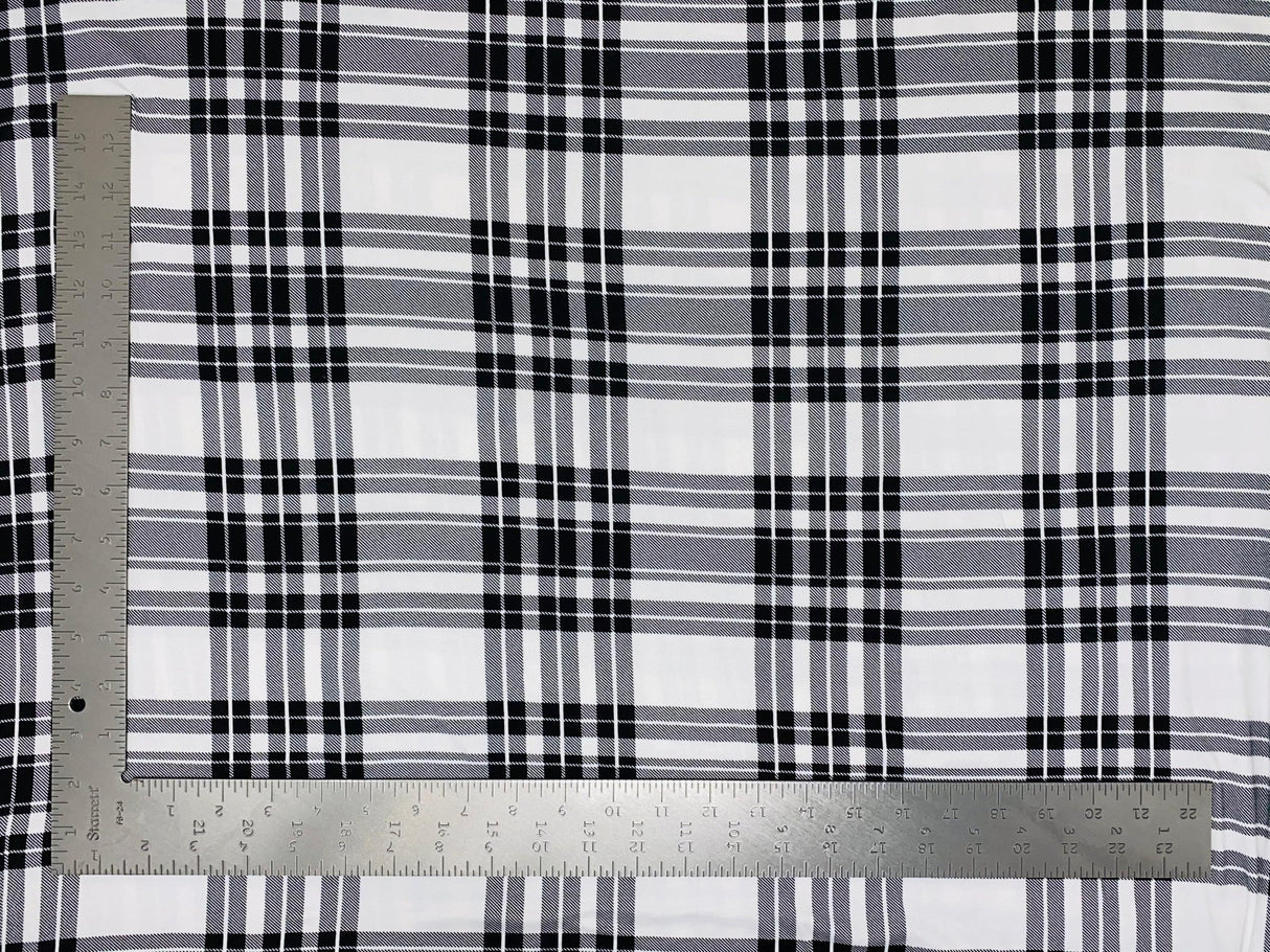 1 yard DTY brushed knit plaid print fabric soft stretchy material for tops skirts and scarves 60 inches
