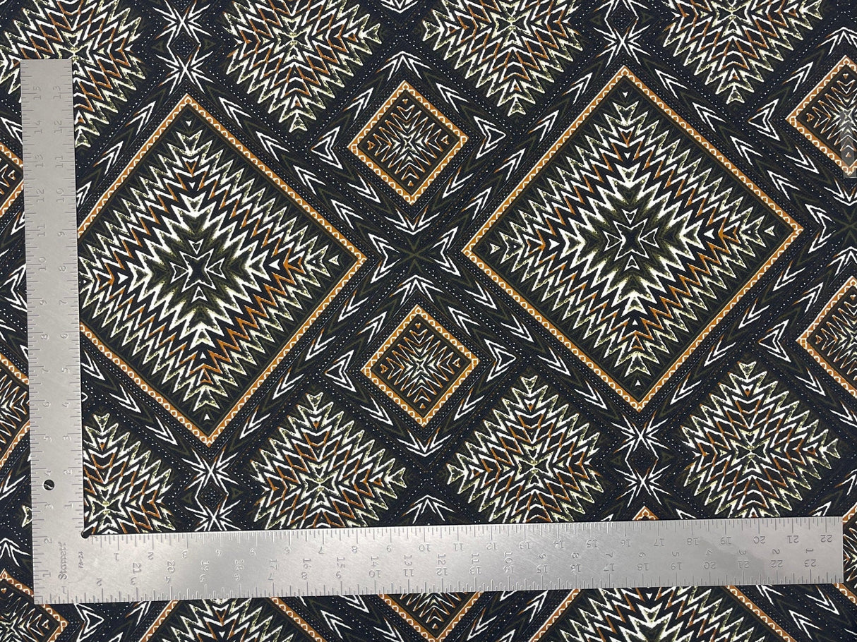 1 yard Liverpool knit geometric print fabric stretchy crepe for dresses tops skirts and jackets 60 inches