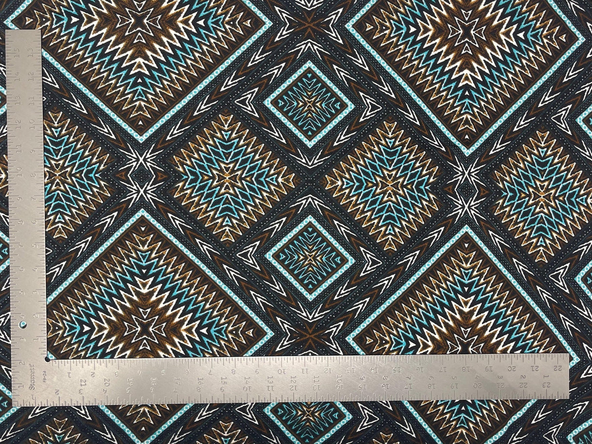 1 yard Liverpool knit geometric print fabric stretchy crepe for dresses tops skirts and jackets 60 inches