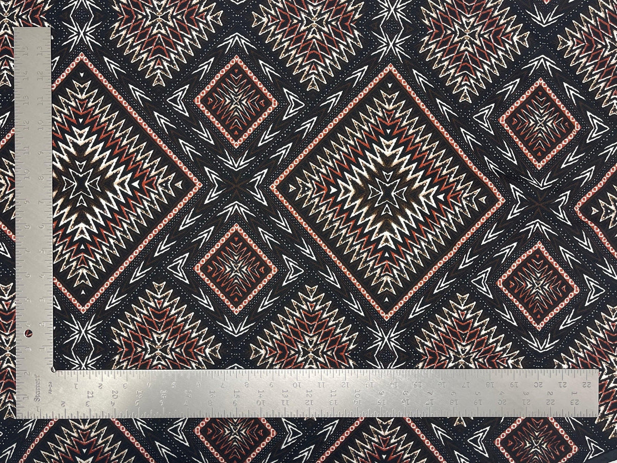 1 yard Liverpool knit geometric print fabric stretchy crepe for dresses tops skirts and jackets 60 inches