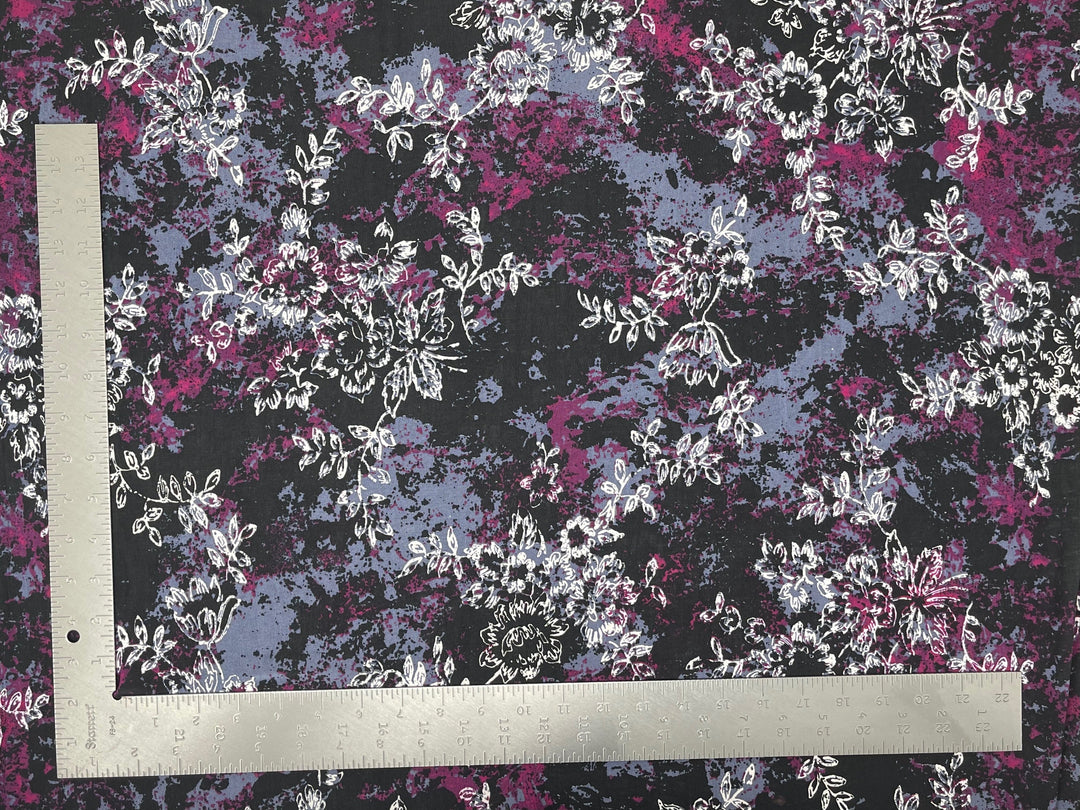 1 Yard ITY Knit Floral Print Fabric for Dresses and Apparel 60 Inches Wide