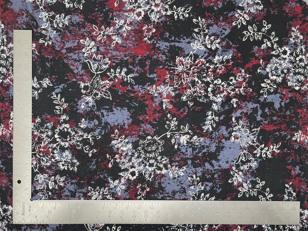 1 Yard ITY Knit Floral Print Fabric for Dresses and Apparel 60 Inches Wide