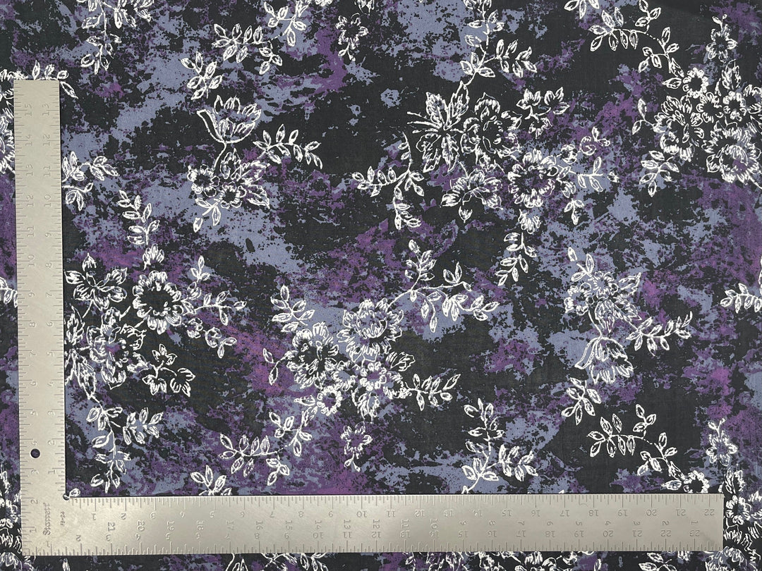 1 Yard ITY Knit Floral Print Fabric for Dresses and Apparel 60 Inches Wide