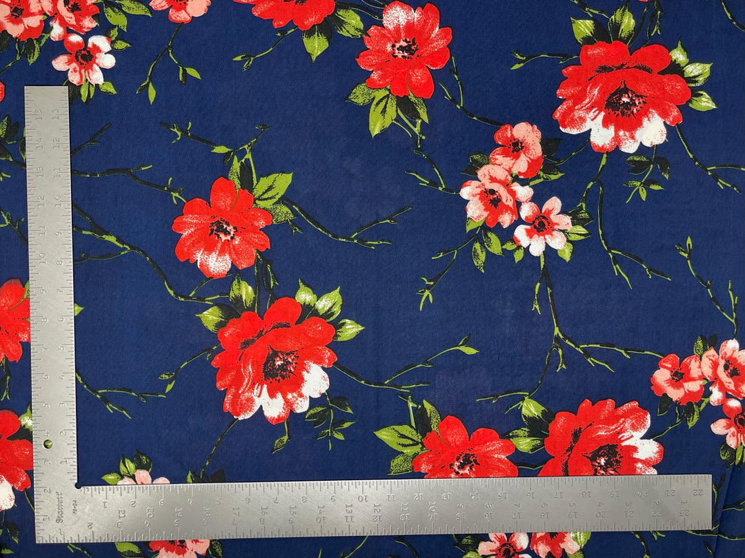 1 Yard Stretch ITY Floral Knit Fabric For Tops Dresses Skirts Apparel Projects 60 Inch Wide