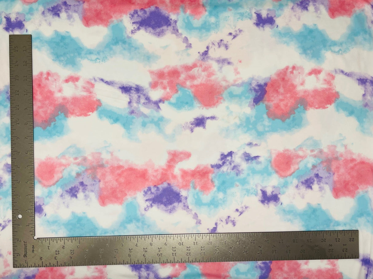 1 Yard Tie Dye DTY Double Brushed Knit Fabric – 60" Soft Stretch Fabric for Bold Apparel