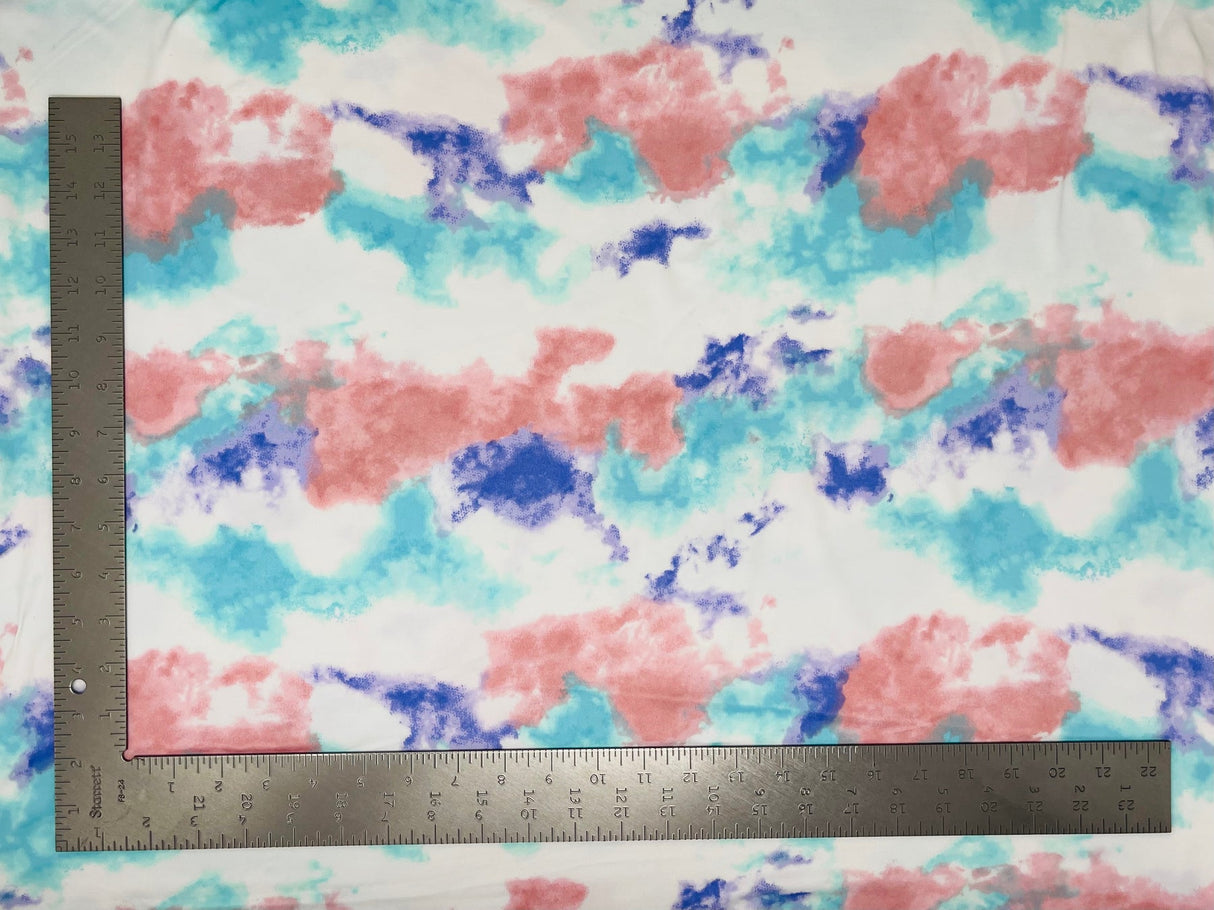 1 Yard Tie Dye DTY Double Brushed Knit Fabric – 60" Soft Stretch Fabric for Bold Apparel