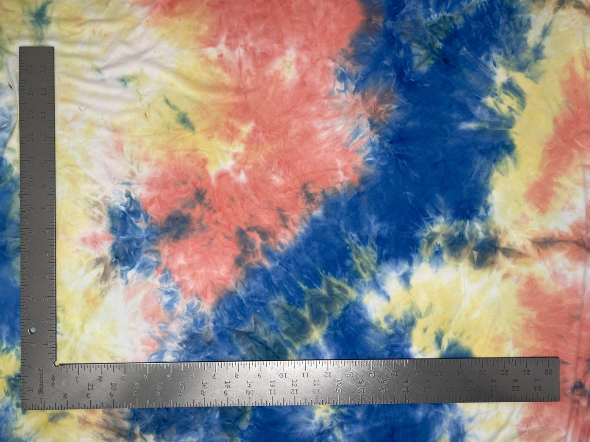 1 Yard DTY Double Brushed Knit Tie Dye Fabric – Soft Lightweight Stretch Fabric for Colorful Apparel
