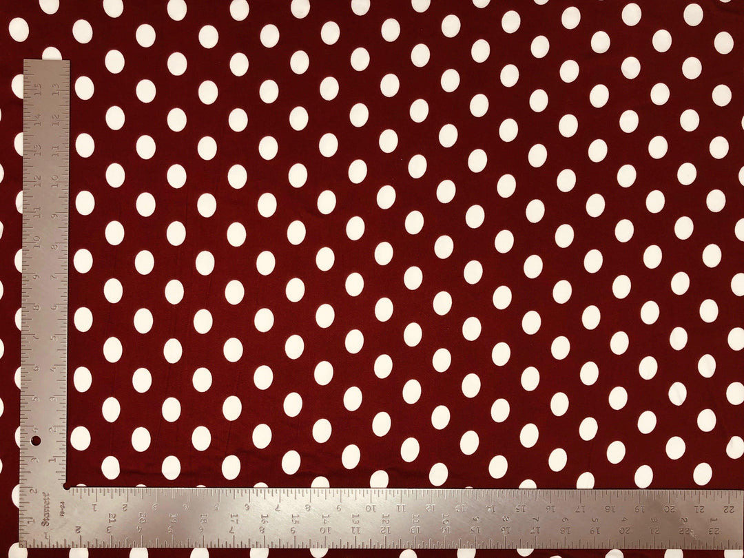 1 Yard DTY Double Sided Brushed Knit Big Polka Dot Print Fabric For Dresses Tops Leggings 60 Inch Wide