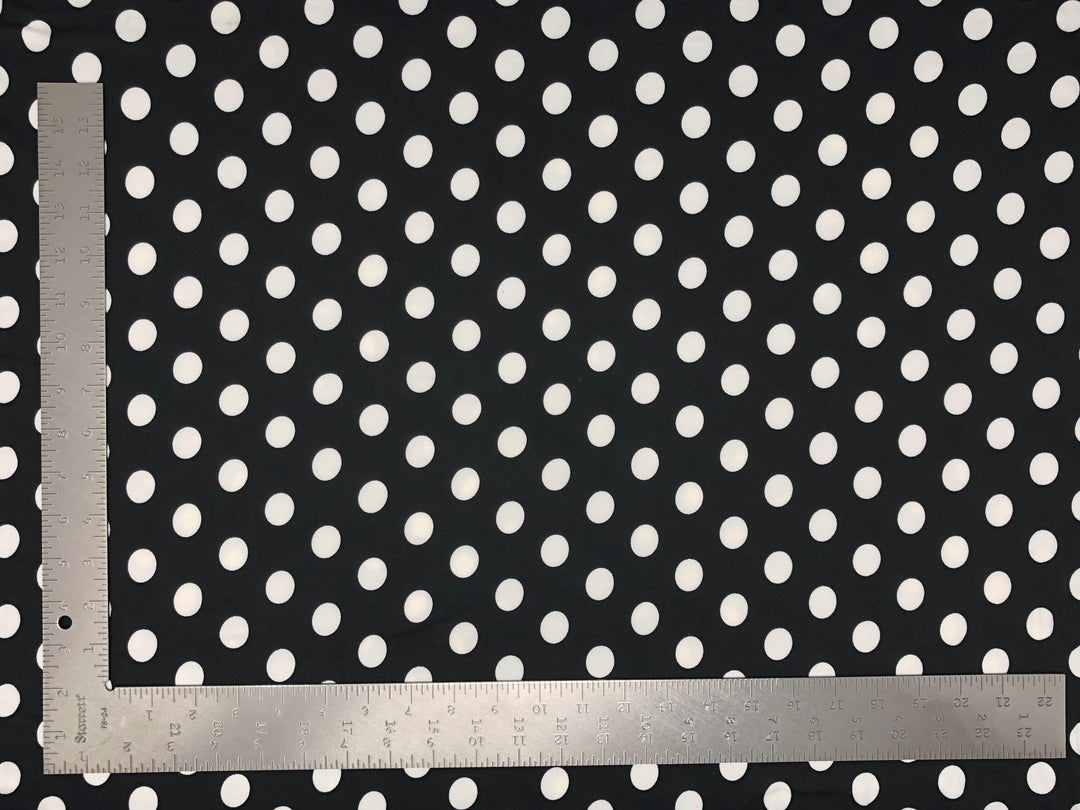1 Yard DTY Double Sided Brushed Knit Big Polka Dot Print Fabric For Dresses Tops Leggings 60 Inch Wide