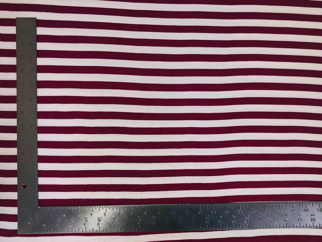 1 Yard DTY Double Sided Knit Horizontal Stripe Print Fabric For Dresses Tops Apparel 60 Inch Wide