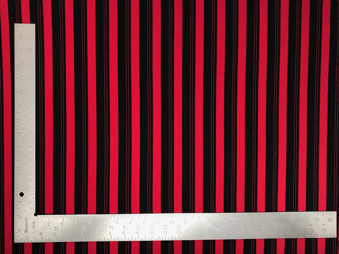 1 Yard Liverpool Knit Stripe Print Fabric – Textured Stretch Material for Apparel, 58" 60" Wide