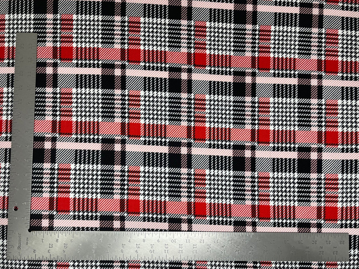 1 Yard Liverpool Knit Plaid Print Fabric – Medium Weight Stretch Fabric for Apparel and Décor 58" 60" Width