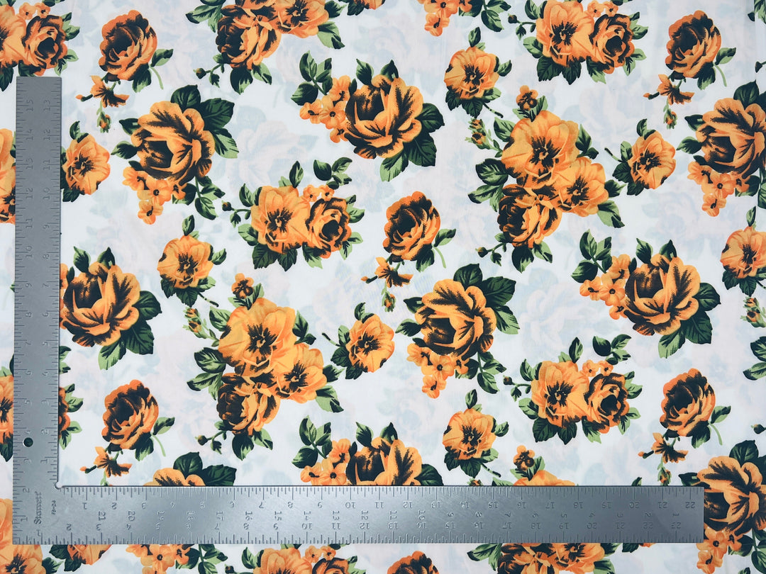 1 Yard Soft ITY Knit Floral Print Fabric For Dresses Tops Skirts Apparel Projects 60 Inch Wide
