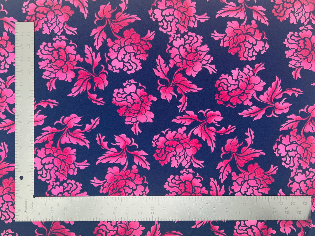 1 Yard Stretch Liverpool Floral Knit Fabric for Blouses, Dresses, Tops, and Skirts Textured 58 inch