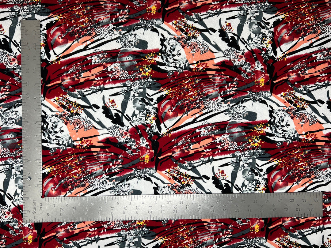 1 Yard Stretch Liverpool Floral Knit Fabric for Blouses, Dresses, Tops, and Skirts Textured 58 inch