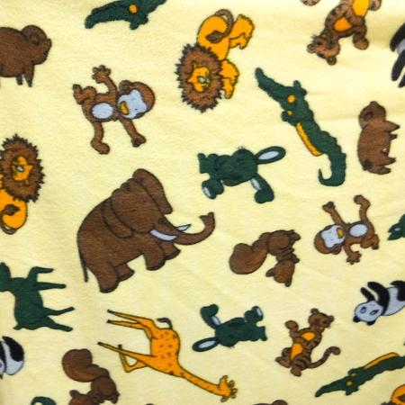 Into the Jungle Yellow Anti Pill Fleece Fabric,