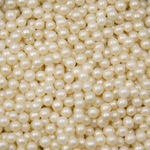 Ivory Sugar Pearls Dragees Decoration Balls, 5mm - 8 Oz