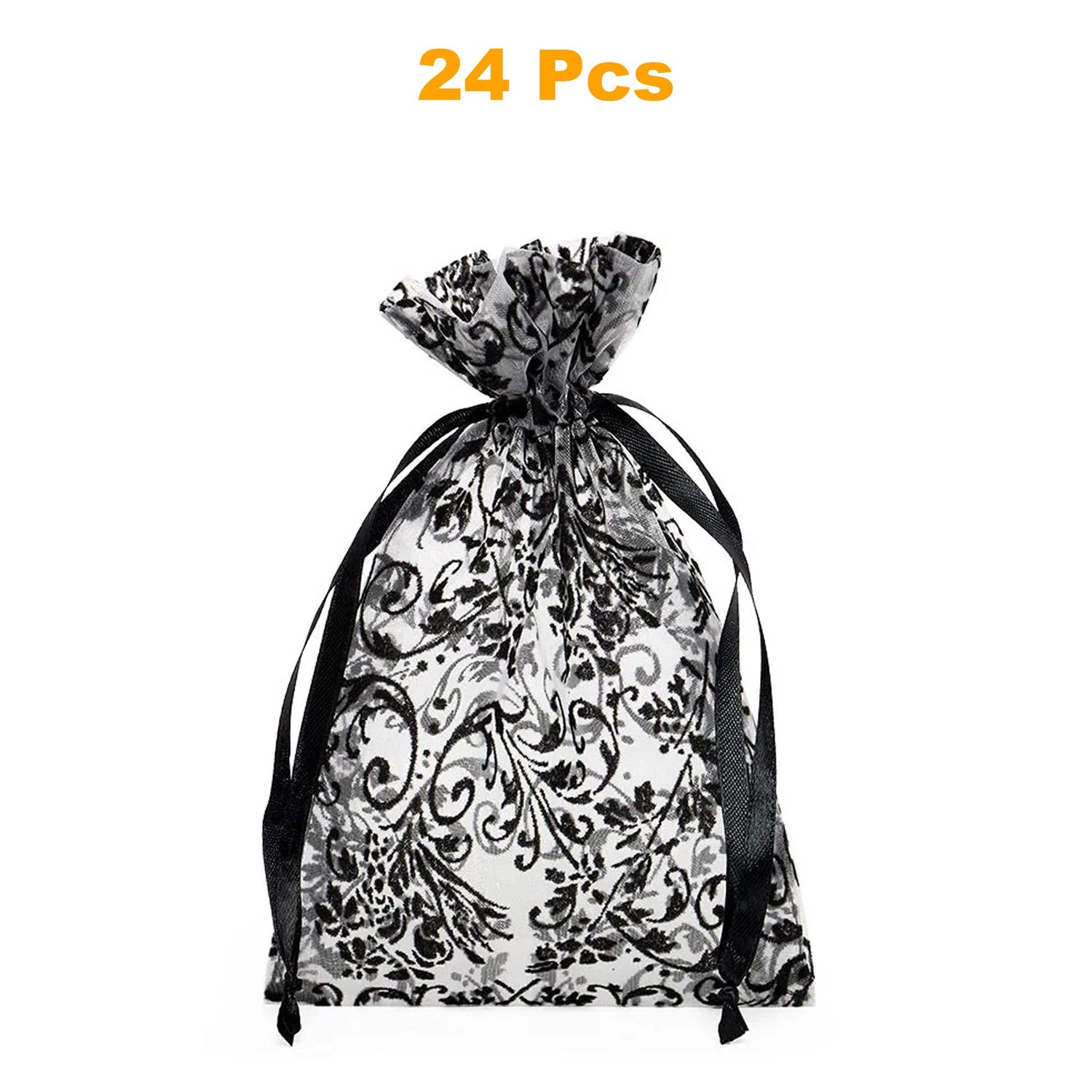 Damask Print Sheer Bags 5 ''x7 '' 12 EACH / PACKAGE