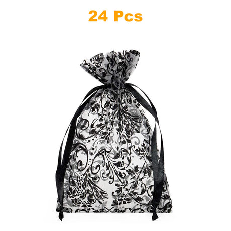 Damask Print Sheer Bags 4 ''x6 '' 12 EACH / PACKAGE