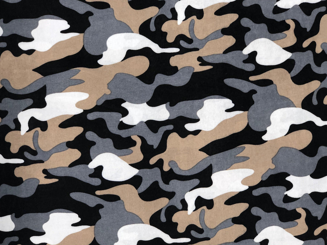 1 Yard ITY Knit Army Print Fabric for Activewear and Apparel 60 Inches Wide