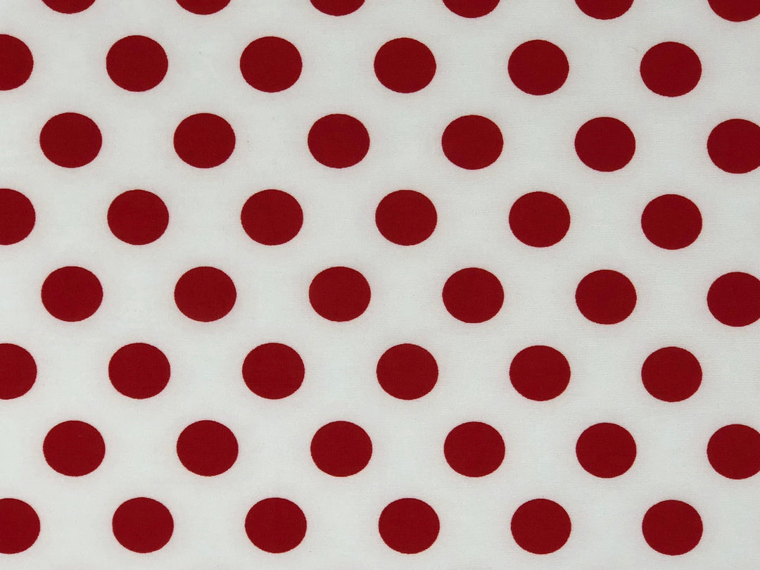 1 Yard ITY Knit Polka Dot Print Fabric for Stylish Apparel 60 Inches Wide