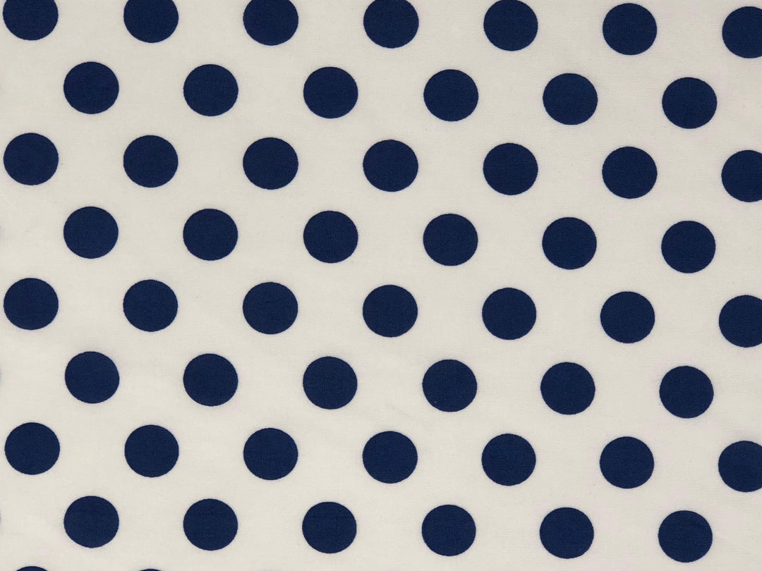 1 Yard ITY Knit Polka Dot Print Fabric for Stylish Apparel 60 Inches Wide