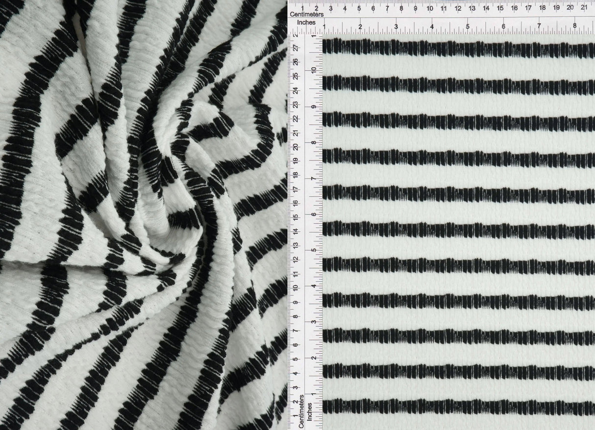 1 Yard Bubble Jacquard Stripe Fabric 230 GSM Polyester Spandex Blend 54/55" Width