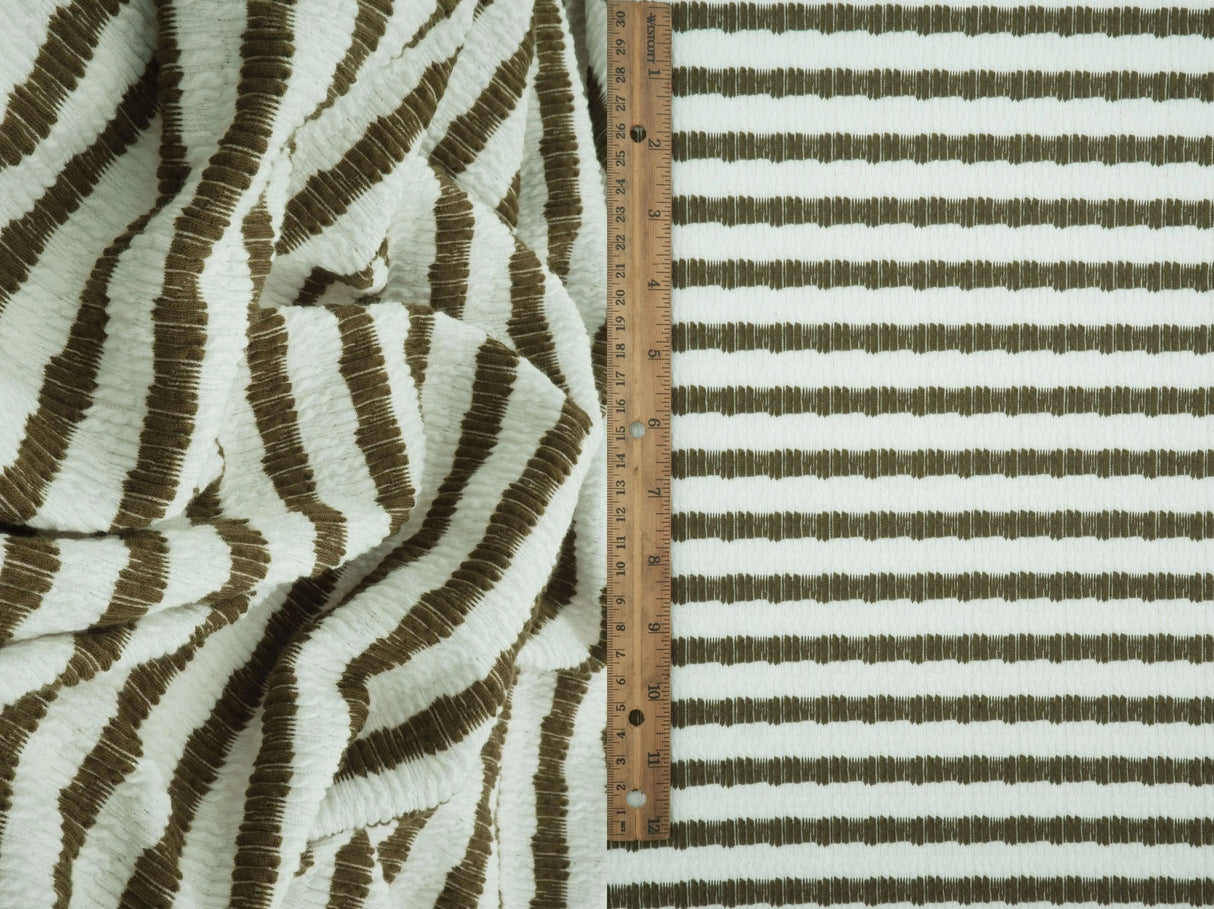 1 Yard Bubble Jacquard Stripe Fabric 230 GSM Polyester Spandex Blend 54/55" Width