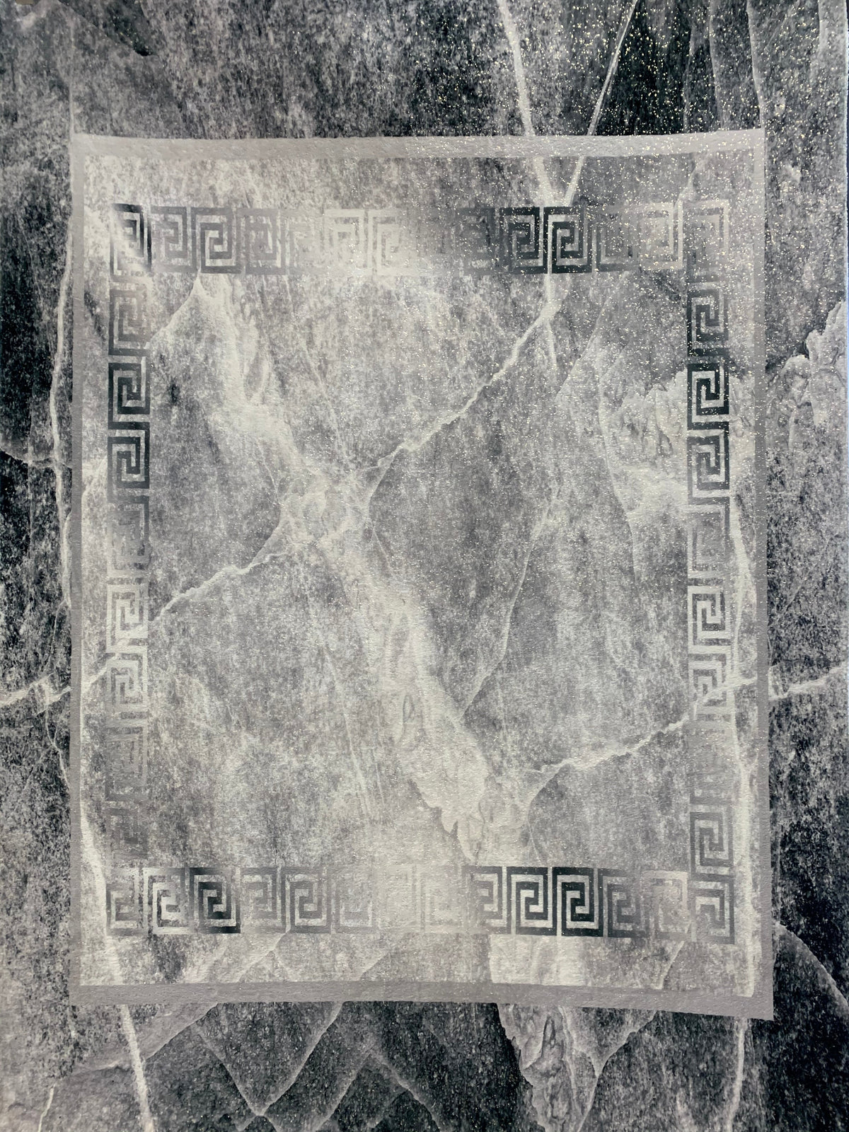 Black Gray and White Soft Plush Fluffy Lattice Design Area Rug / Carpet