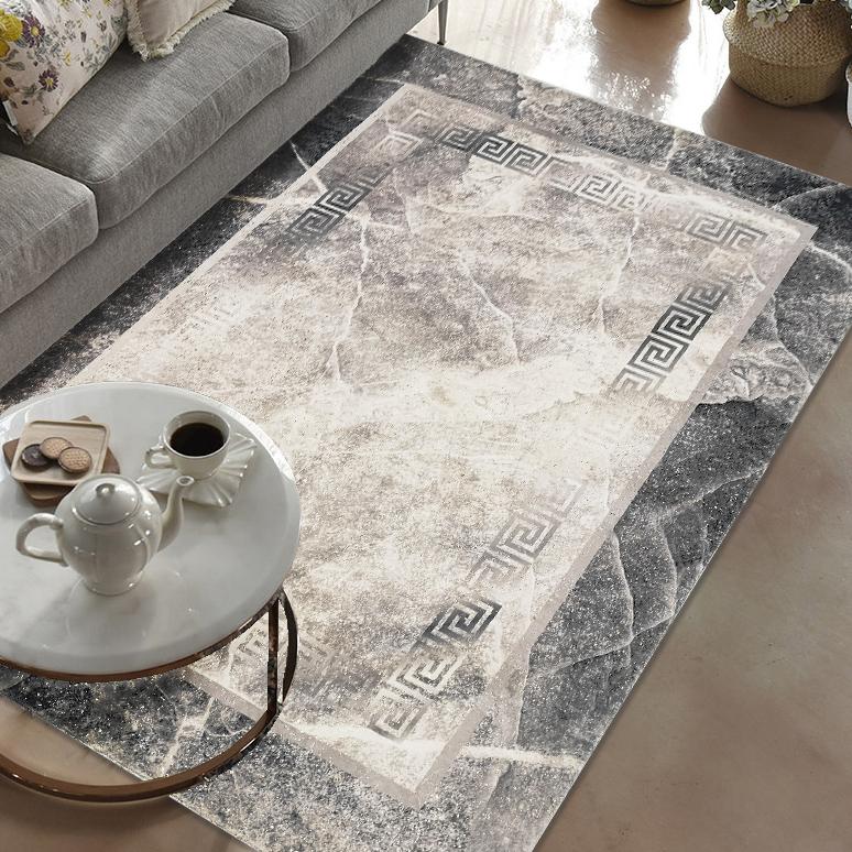 Soft Plush Fluffy Lattice Design Area Rug Carpet Faux Fur Rug - Silver Lattice Pattern, 5' X 7' (1 Piece)