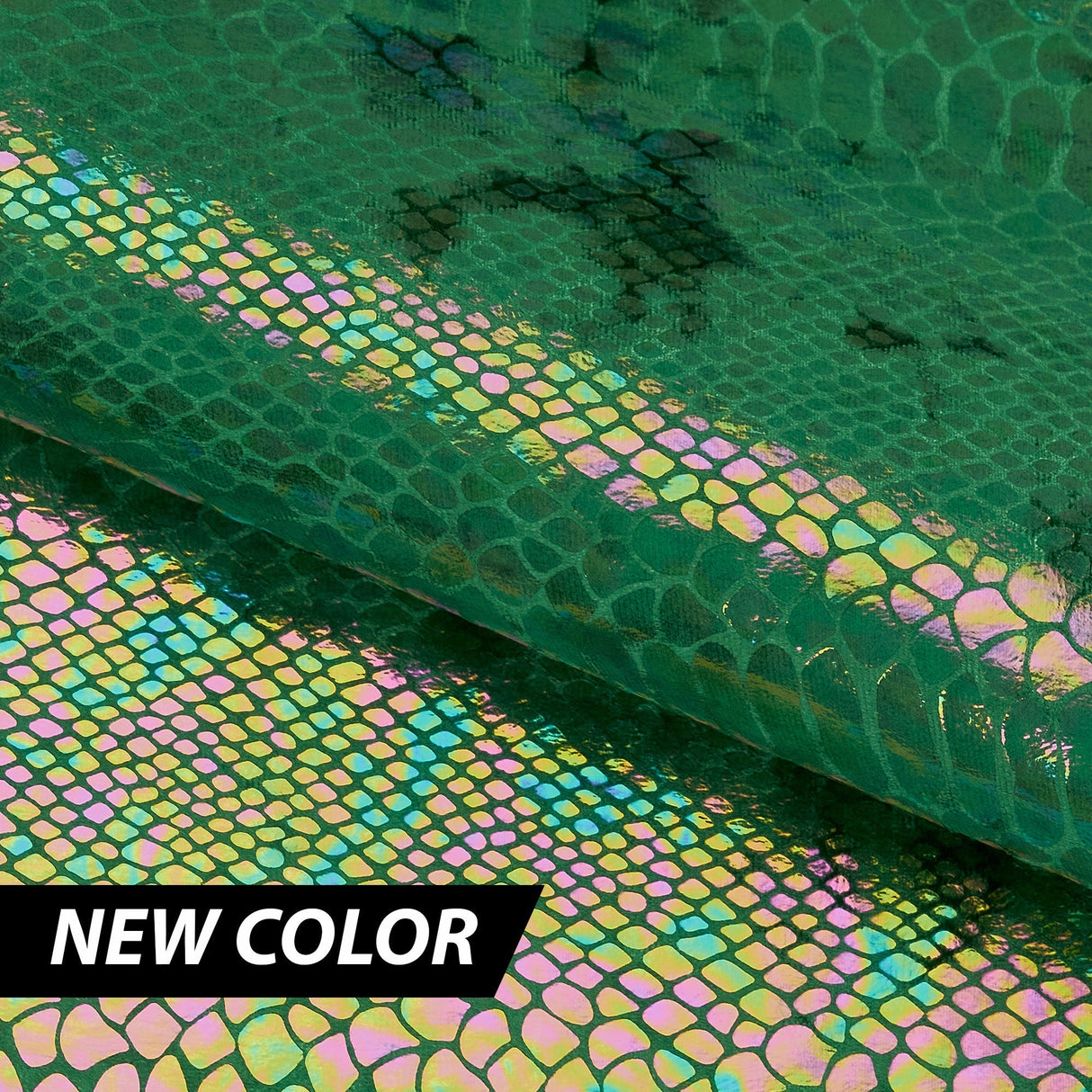 Illusion Anaconda Polyester Spandex Stretch Velvet Fabric - Iridescent Foil Print, 58/60" Width (1 Yard)