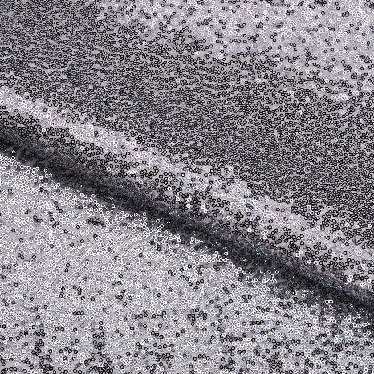 Imperial Stretch Mesh Sequin Fabric - Charcoal, 2-Way Stretch, 48" Width (1 Yard)
