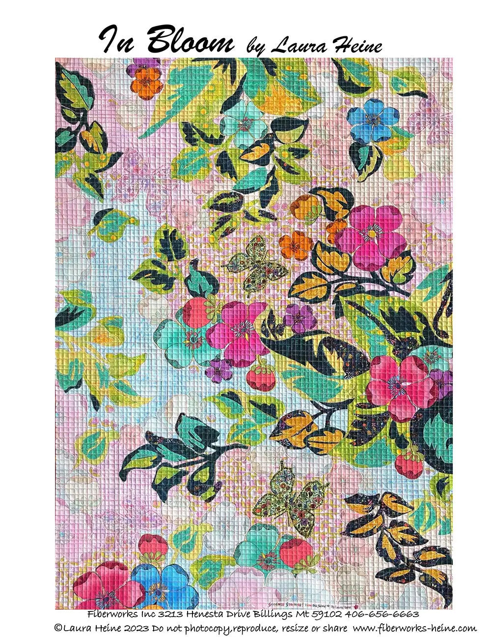 Printed Paper Pattern In Bloom Collage by Laura Heine