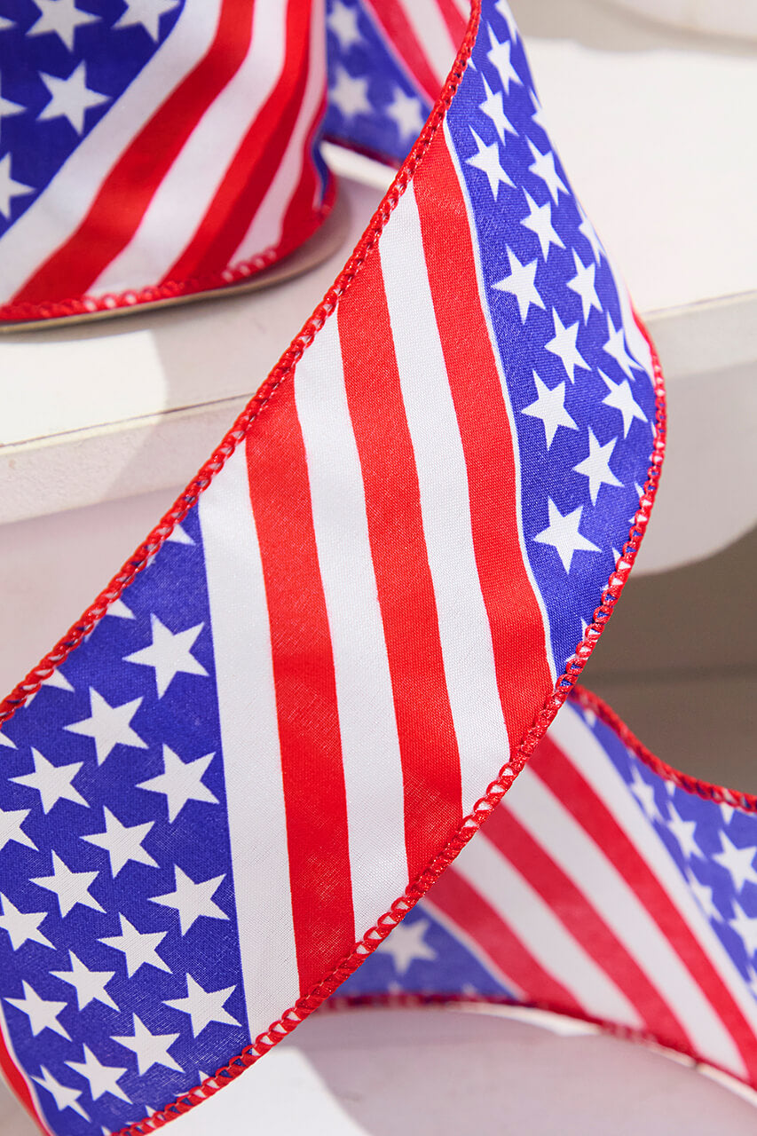 2.5" x 10 Yards Star & Stripe Ribbon