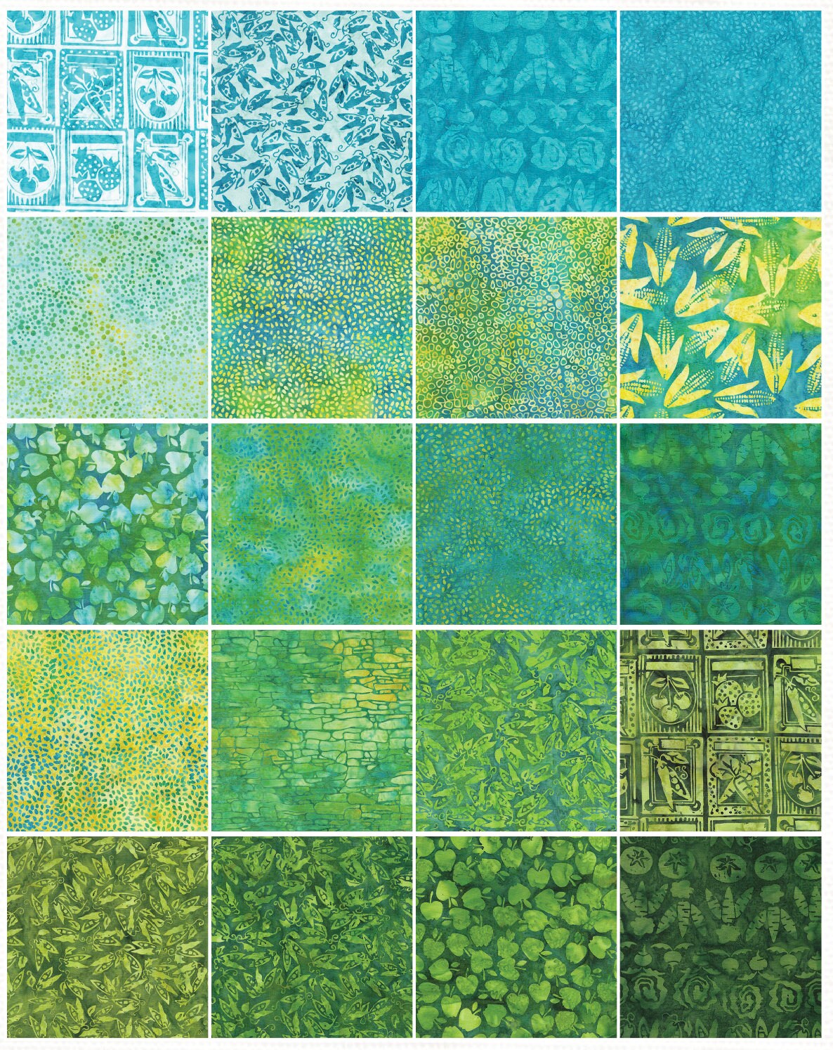 Batik Cotton Strip Pack Fruits and Veggies-SP 2.5" Island Batik