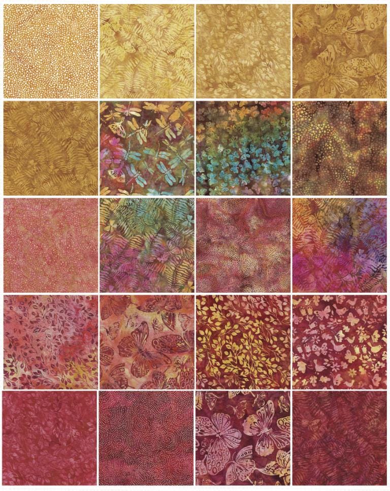 Batik Cotton Monarch-SP 2.5" Strip Pack Island Batik