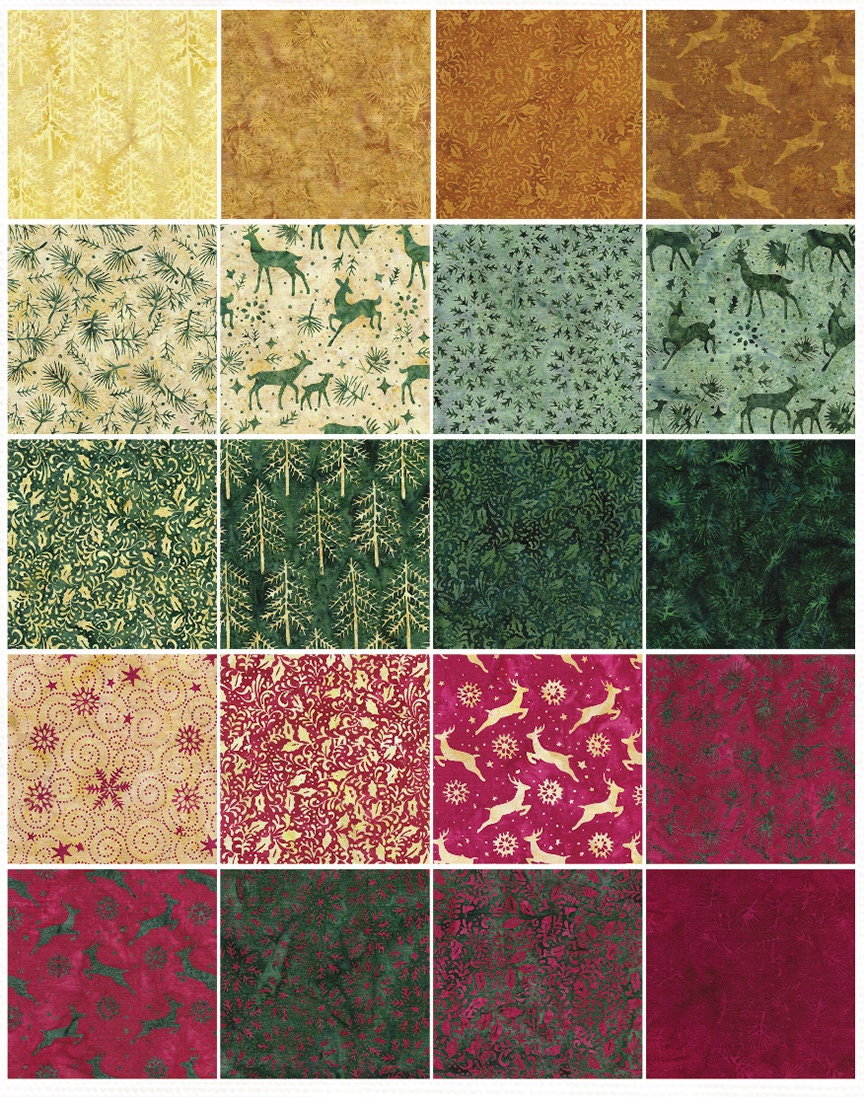 Layer Cake Island Batik Woodland Holiday Christmas Batik