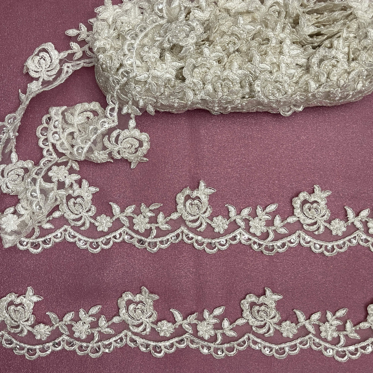 Beaded Corded Lace Trim