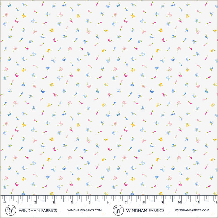 Cotton Print Ivory Floret Midnight Blooms Fabric