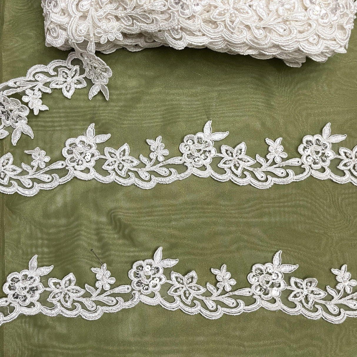 Beaded Corded Lace Trim