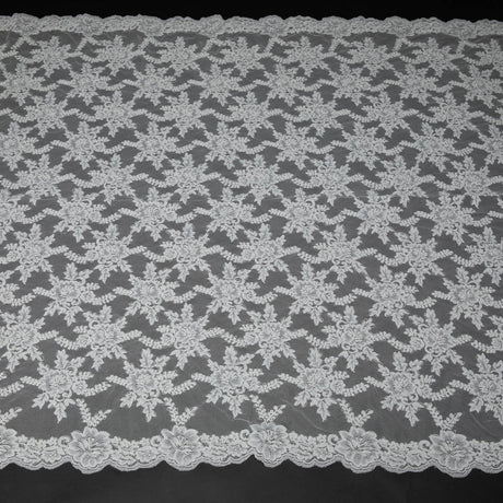 1 Yard Re-Embroidery Lace Fabric Cord Superb Design Luxurious Texture 52/54" Wide