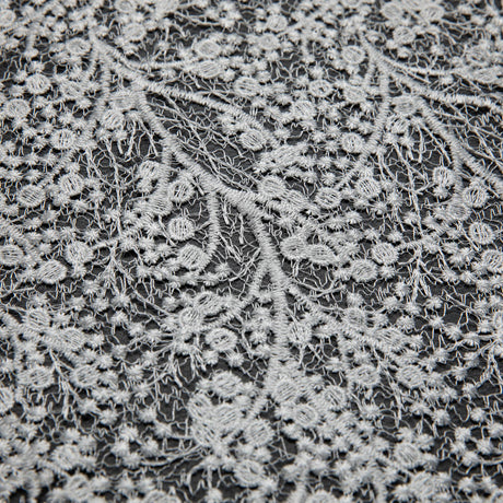 1 Yard Spider Mesh Lace Fabric with Embroidery and Beautiful Intricate Pattern, 52" Wide