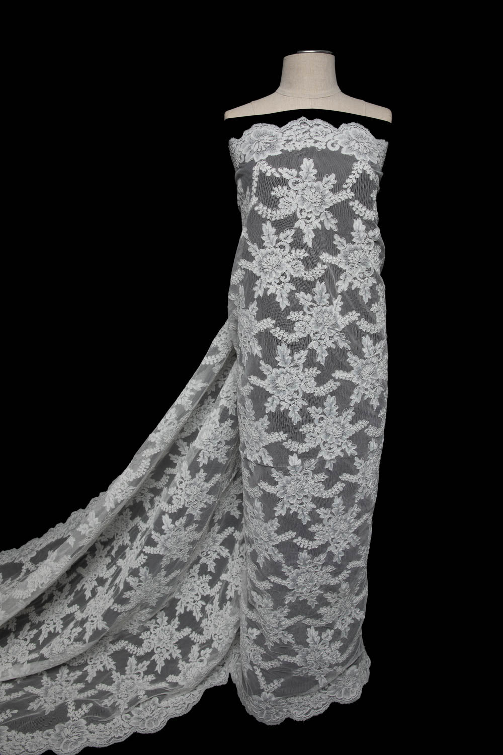 1 Yard Elegant Re-Embroidery Lace Fabric with Cord,52"/54" Wide Exquisite Design