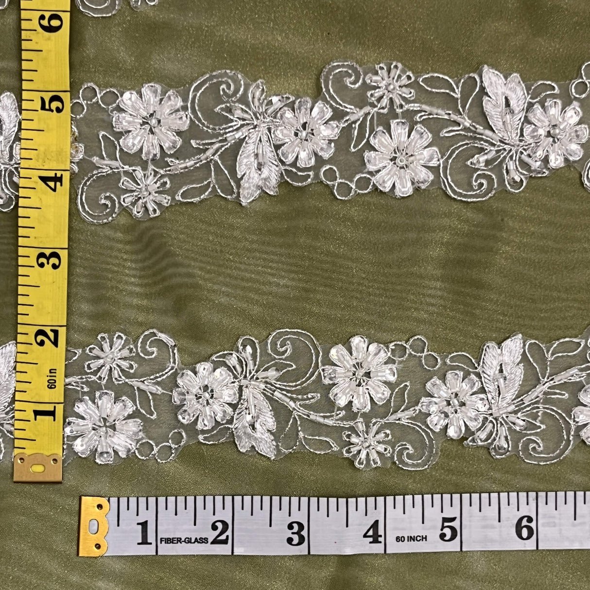 Beaded Corded Lace Trim 2"