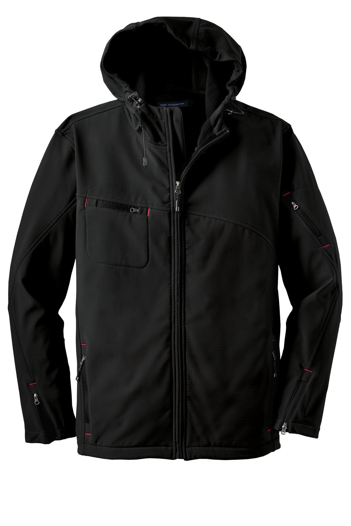 Port Authority® Textured Hooded Soft Shell Jacket