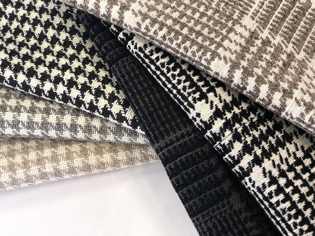 Jace Houndstooth Square Chenille Fabric - Two Toned Houndstooth, 57" Width (1 Yard)