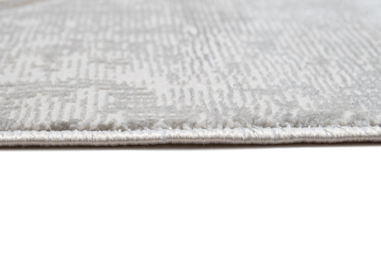 Jade 41 Brown Cream Polyester Viscose Fabric - Brown/Cream, Machine Loom, Made In Turkey, 7' 8" X 10' 5" (1 Piece)